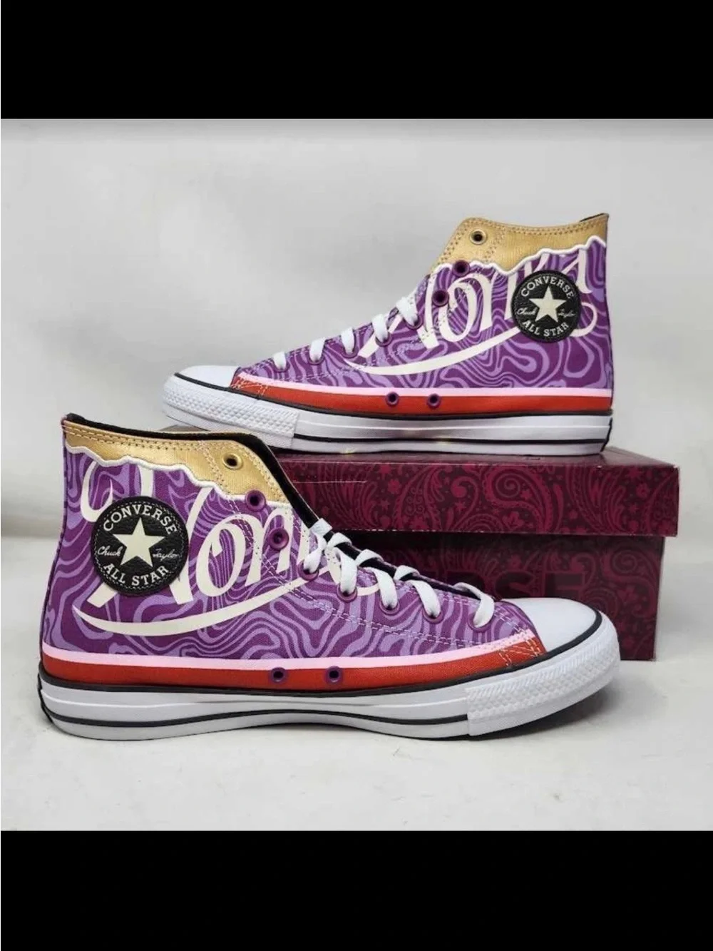 NEW men's 11 Converse CTAS Hi Wonka All Star Swirl sneakers A08154C